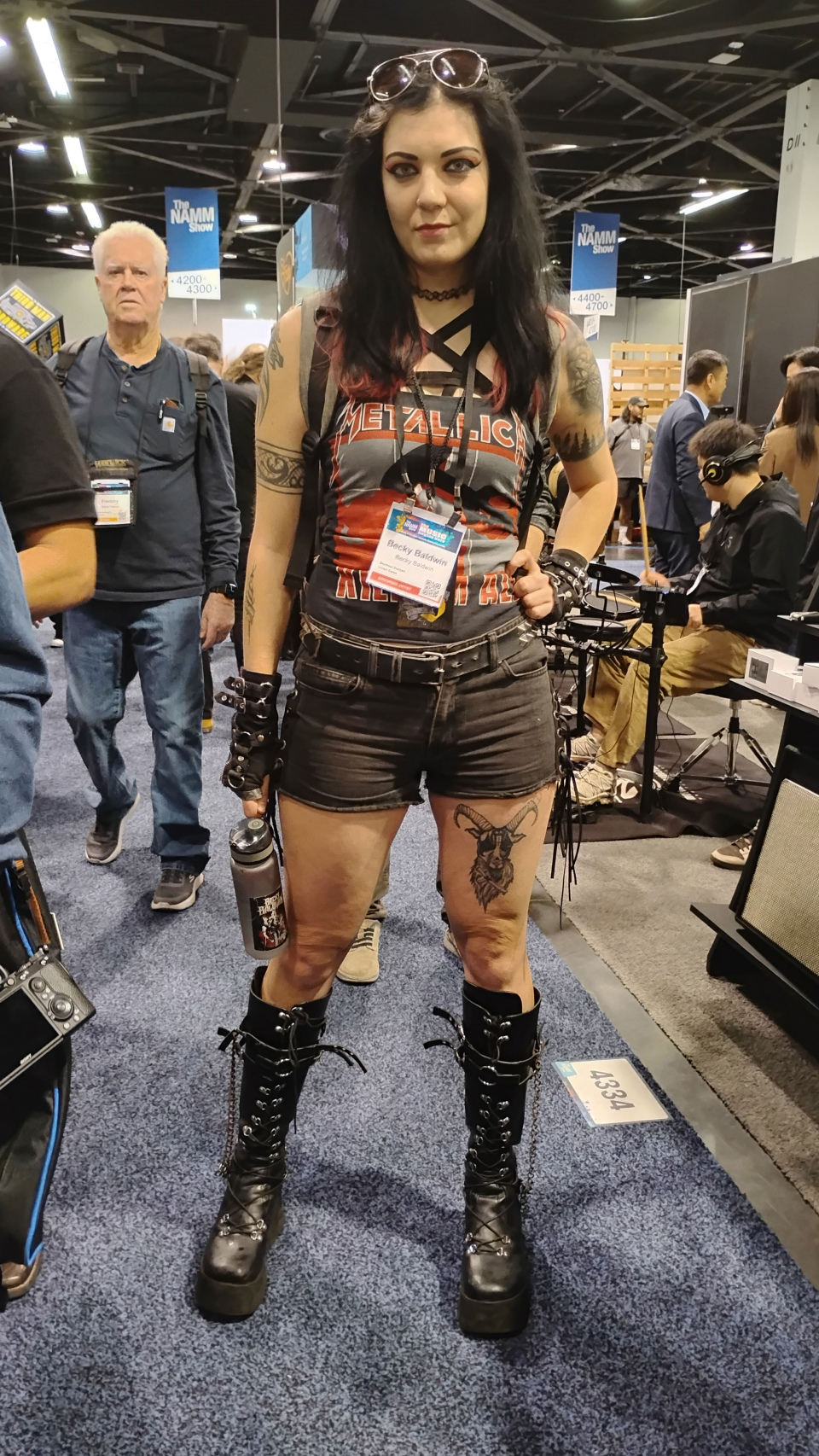 rocker girl at the namm show